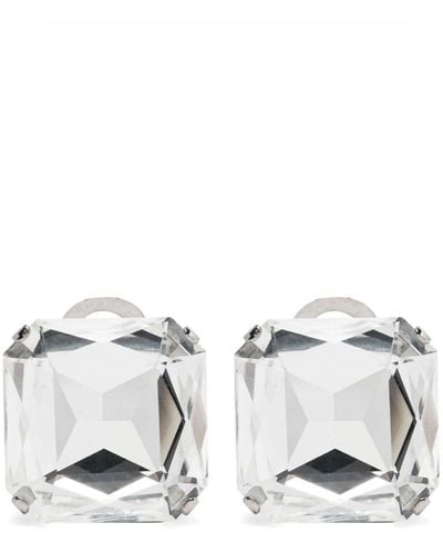 Moschino Crystal-embellished Clip-on Earrings - Metallic