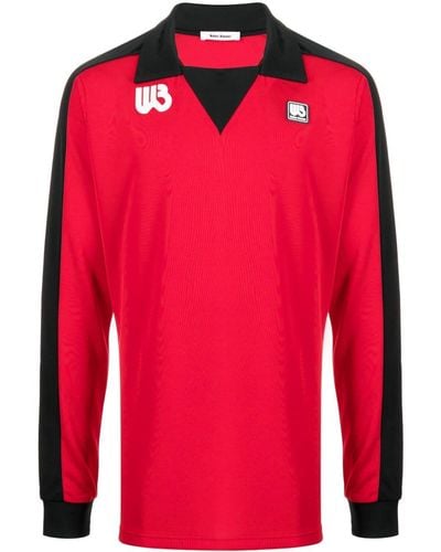 Wales Bonner Logo-print Polo Shirt - Red