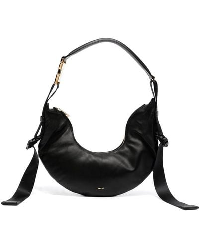 Sacai Curved Leather Shoulder Bag - Black