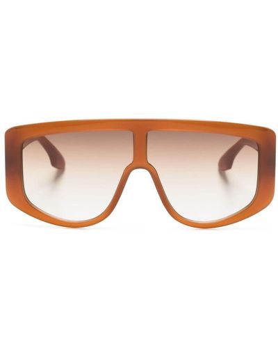 Victoria Beckham Visor Pilot-frame Sunglasses - Brown