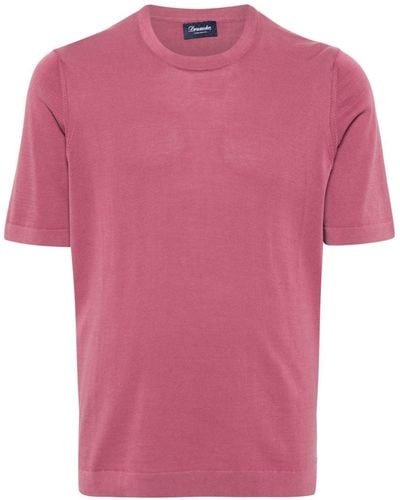 Drumohr Fijngeribbeld T-shirt - Roze