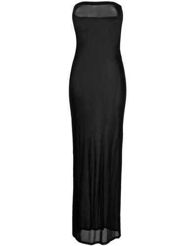 Saint Laurent Semi-sheer Strapless Dress - Black
