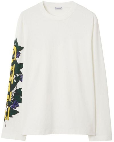 Burberry T-shirt Ivy con stampa - Bianco