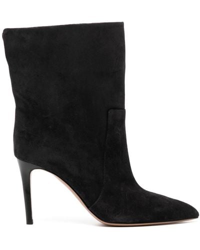 Paris Texas Stilleto 85mm Leather Ankle Boots - Black