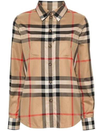 Burberry House-check cotton shirt - Braun