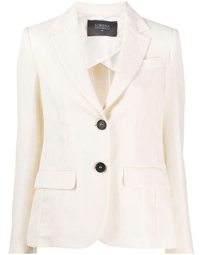 Lorena Antoniazzi Single-breasted Fitted Blazer - Natural