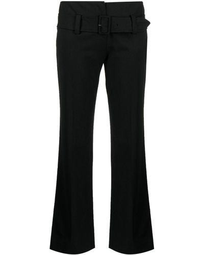 Miu Miu Low-rise Belted Trousers - Black
