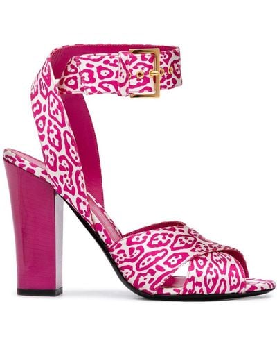 Tom Ford Leopard-print 110mm Sandals - Pink