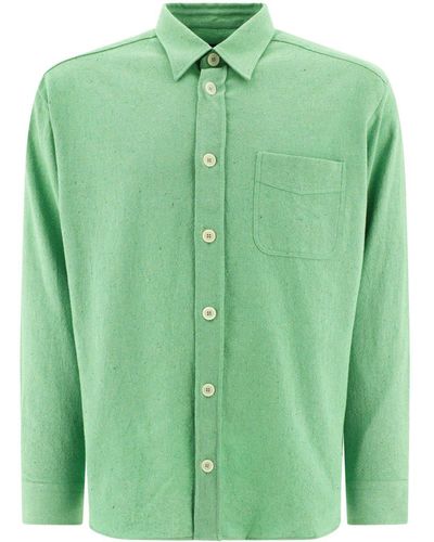 A.P.C. Cutaway Collar Buttoned Shirt - Green