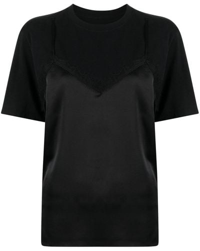 JNBY Satin-panel Layered T-shirt - Black