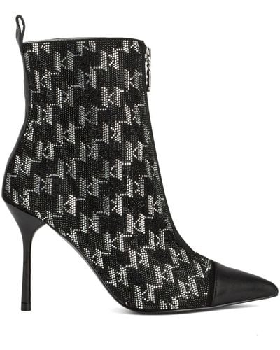 Karl Lagerfeld Sarabande 90mm Monogram-pattern Boots - Black