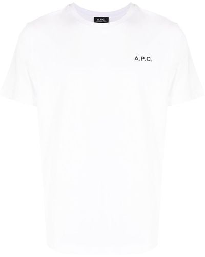 A.P.C. T-Shirt mit Logo-Print - Weiß