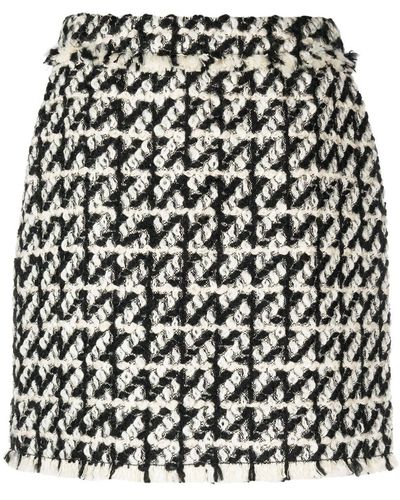 Del Core Minigonna in tweed con cintura - Nero