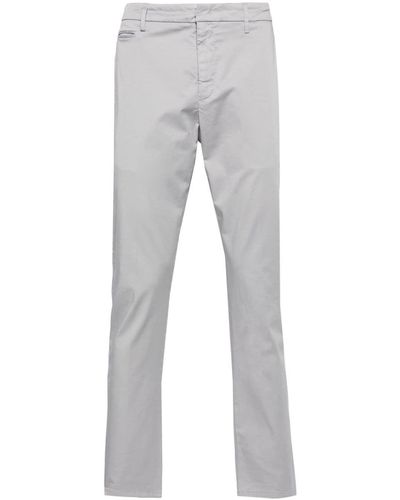Dondup Pantalones chinos ajustados de talle medio - Gris