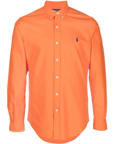 Polo Ralph Lauren Hemd aus Cord mit Polo Pony - Orange
