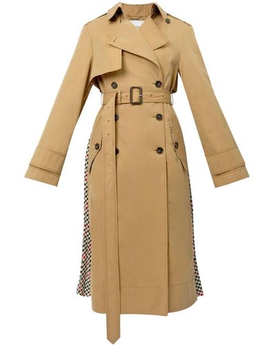 Erdem Pleated Trench Coat - Natural