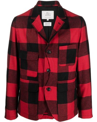Woolrich Upland Check-pattern Blazer - Red