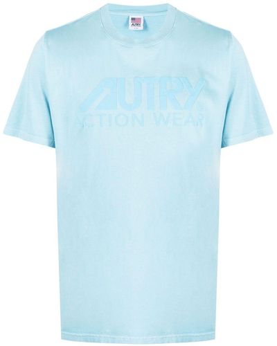 Autry Tonal Logo-print T-shirt - Blue