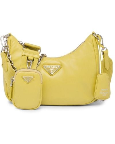 Prada Re-edition 2005 Padded Leather Shoulder Bag - Yellow