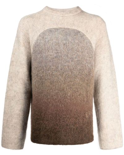 ERL Rainbow Gradient-effect Crew-neck Sweater - Grey