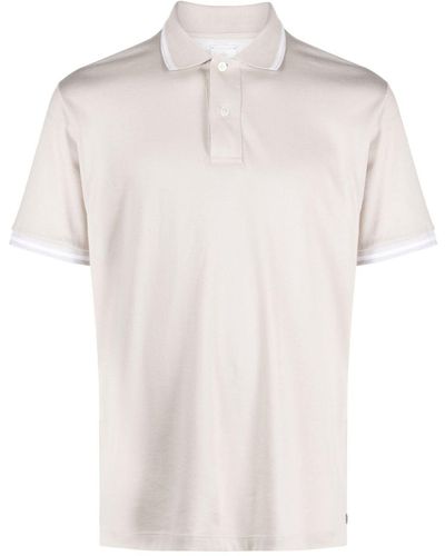 Eleventy Short-sleeved Cotton Polo Shirt - White