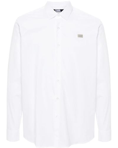 Karl Lagerfeld Logo-plaque Poplin Shirt - White