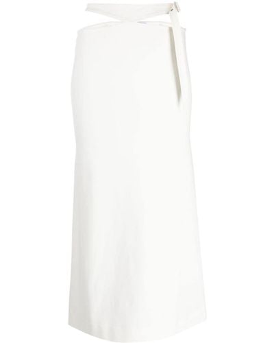 The Attico Cut-out Midi Skirt - White