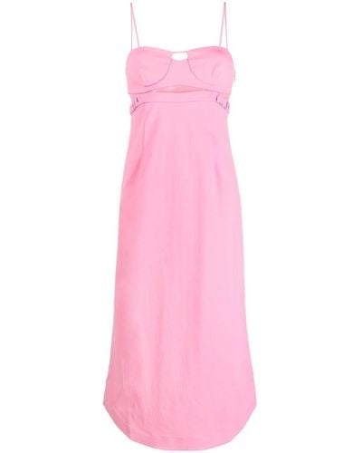 Jonathan Simkhai Cut-out Bustier Midi Dress - Pink