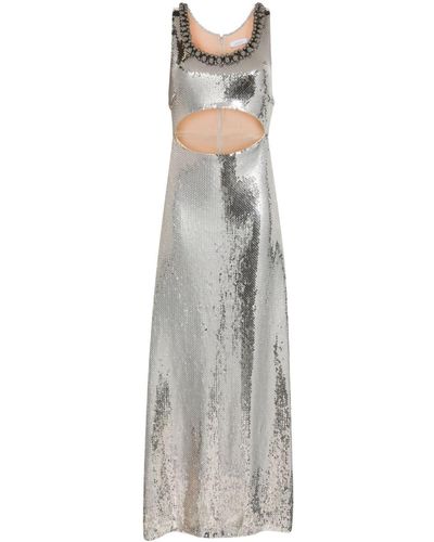 Rabanne Sequined Cut-out Maxi Dress - Gray