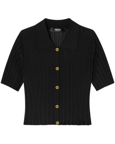 Versace Button-up Knitted Shirt - Black
