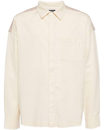 FIVE CM Corduroy-panel Button-up Shirt - Natural