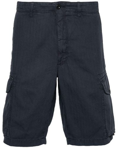 Incotex Cargo Shorts Met Visgraatpatroon - Blauw