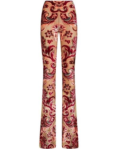Etro Pantaloni con effetto jacquard - Rosso