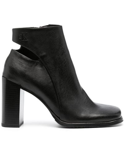 Calvin Klein 100mm Square-toe Leather Boots - Black