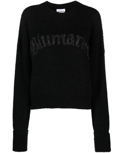 Blumarine ロゴ チャンキーニット セーター - ブラック