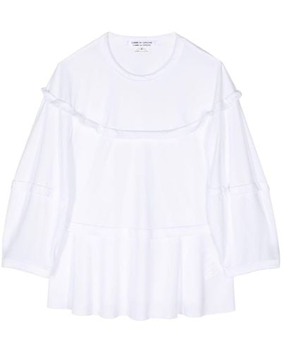 Comme des Garçons Yoke-detail Cotton-jersey Top - ホワイト