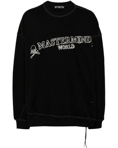 MASTERMIND WORLD Logo-embroidered Cotton Sweatshirt - Black