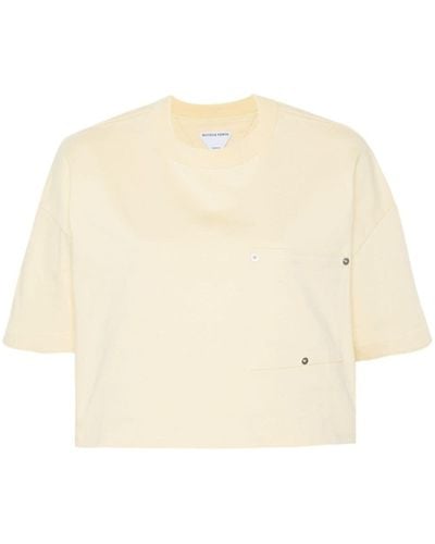 Bottega Veneta T-shirt en coton à coupe crop - Neutre