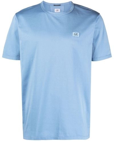 C.P. Company T-shirt en coton à patch logo - Bleu