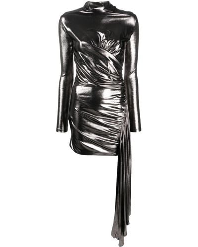 Blumarine Drapiertes Kleid im Metallic-Look - Schwarz