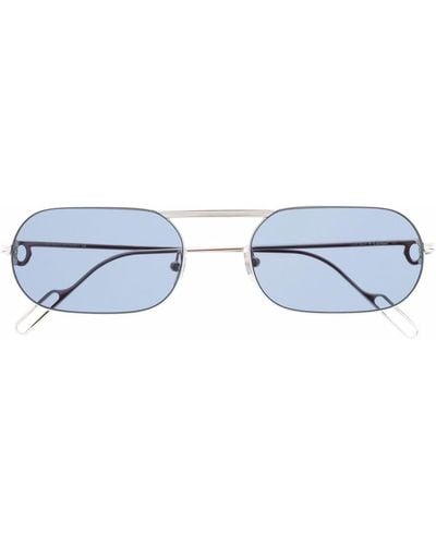 Cartier Oval-frame Metal Sunglasses - Metallic