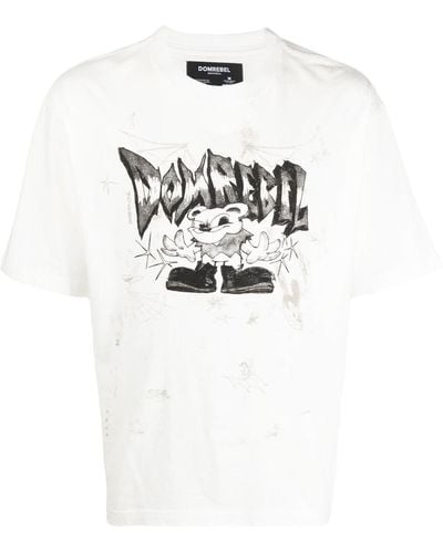 DOMREBEL T-shirt Met Logoprint - Wit