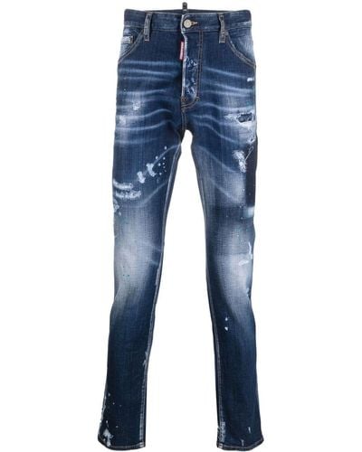 DSquared² Tiffany Skinny-Jeans in Distressed-Look - Blau