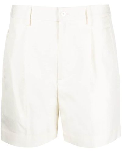 Ralph Lauren Collection Short froncé à taille haute - Blanc