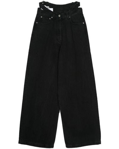 Ambush Waist-belt Wide-leg Jeans - Black