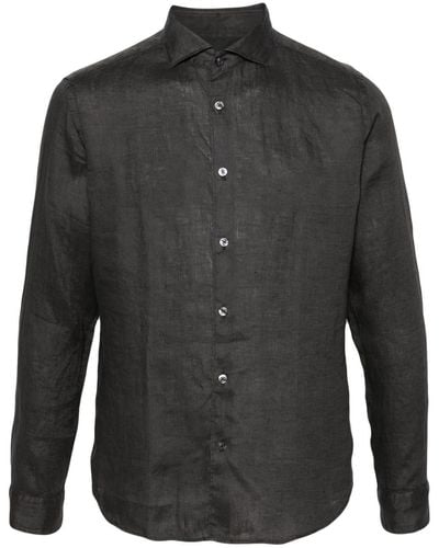 Altea Classic-collar Linen Shirt - Grey
