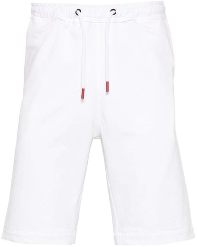 Kiton Mid-rise Track Shorts - White