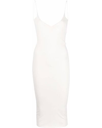 DSquared² Ruched Backless Midi Dress - White