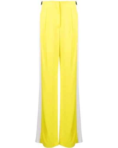 MSGM Side-stripe Wide-leg Pants - Yellow