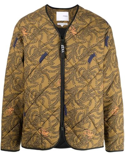 Yoshio Kubo All-over Print Quilted Jacket - Brown